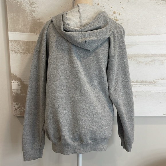 Gildan Grey Full Zip Hooded Sweatshirt - Picture 3 of 4